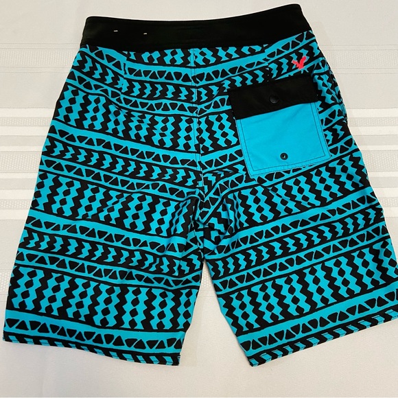 American Eagle Outfitters AEO Mens Blue Board Tribal Swim Trunks- NWOT Size XS - Picture 2 of 6